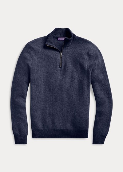 Sueter Ralph Lauren Hombre Azul Marino - Cashmere Quarter-Zip - EMPJR1940